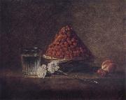 Jean Baptiste Simeon Chardin Still Life wtih Basket of Strawberries oil on canvas